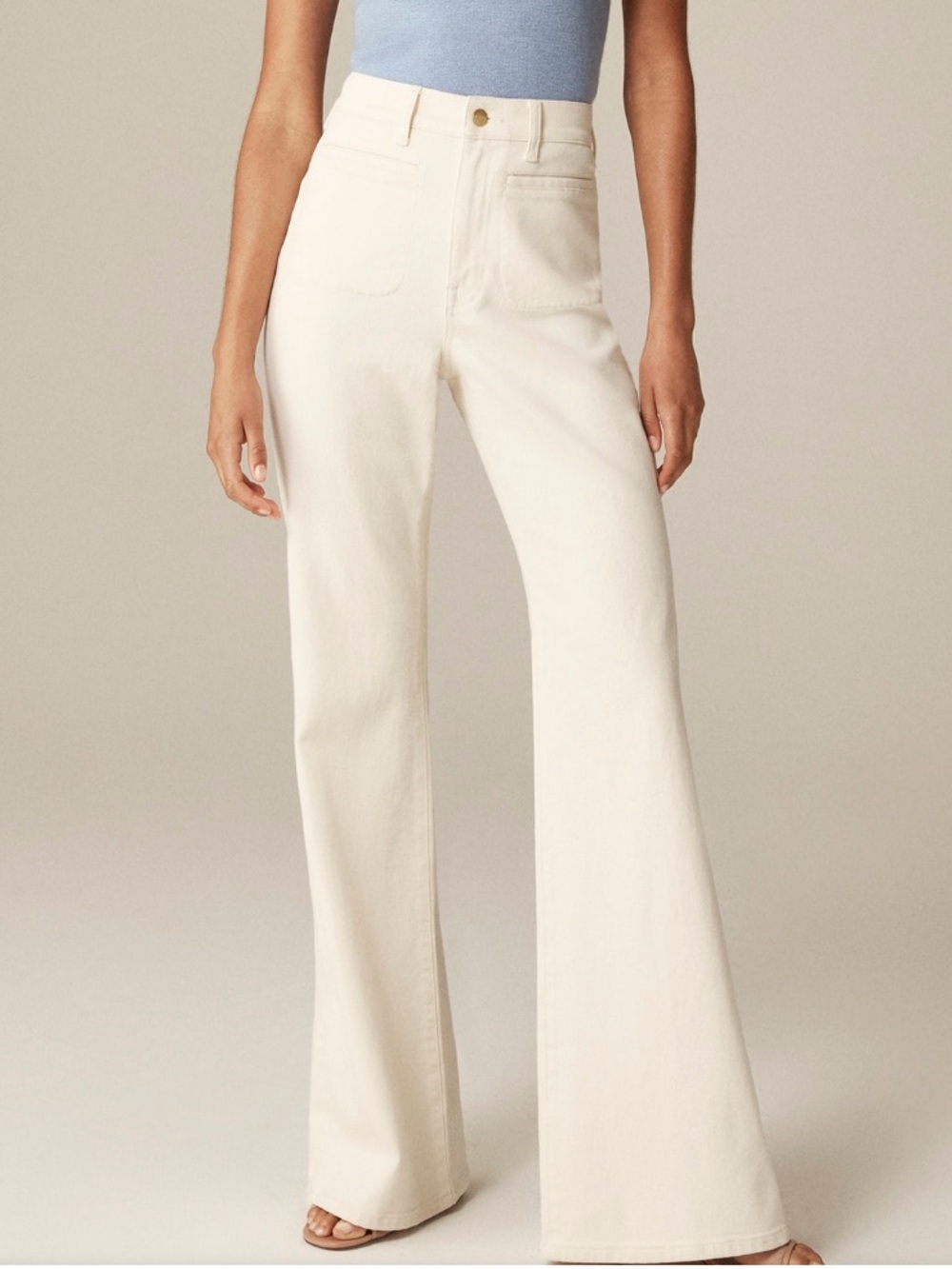 J. Crew Cream High-Rise Wide Leg Jeans NWT size 30